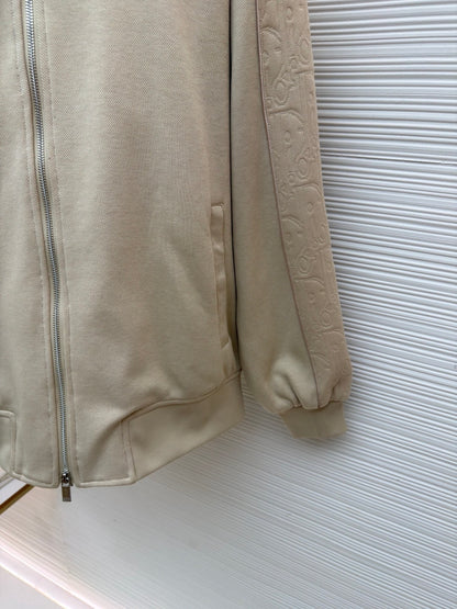 Dior Oblique Track Jacket "Beige Cotton-Blend Jersey"