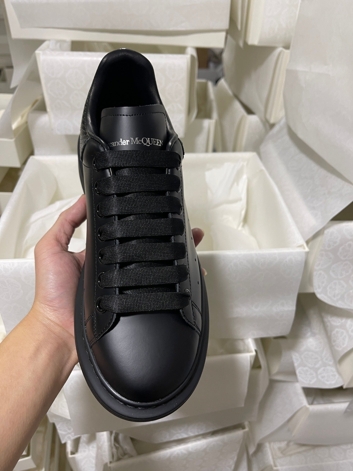 Alexander McQueen Oversized "Black-Heel Snake Skin"