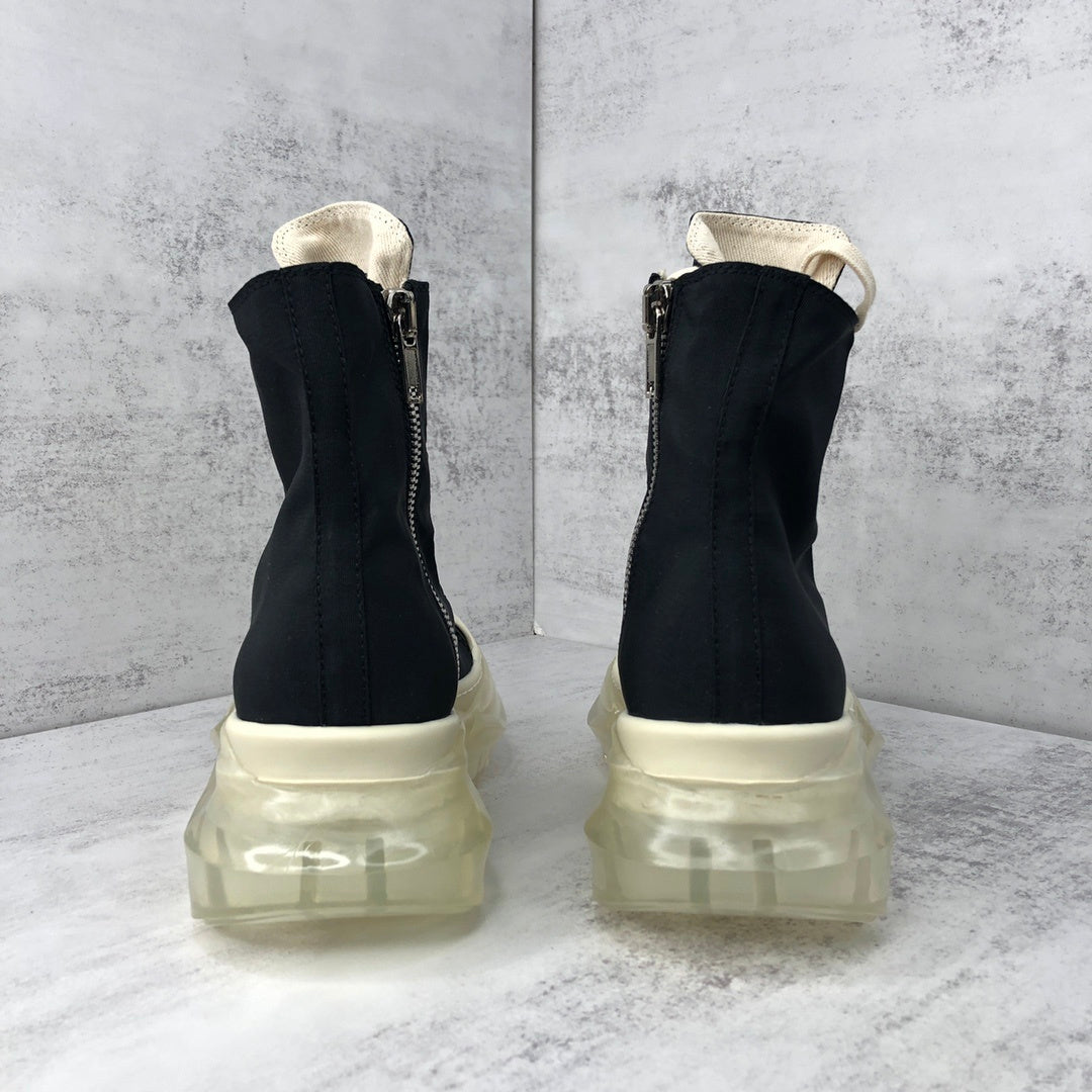 Rick Owens Abstract DRKSHDW High "Black-Beige Clear Sole"