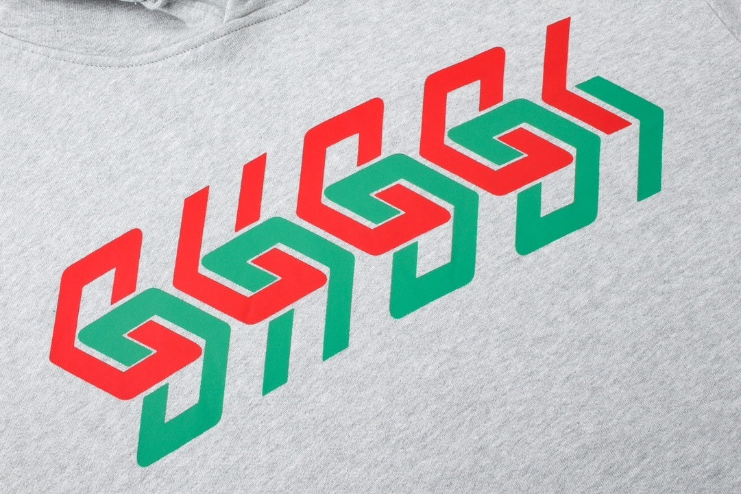 Gucci Mirrored Print Hoodie "Grey"