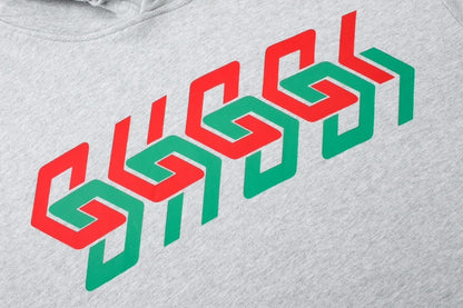 Gucci Mirrored Print Hoodie "Grey"