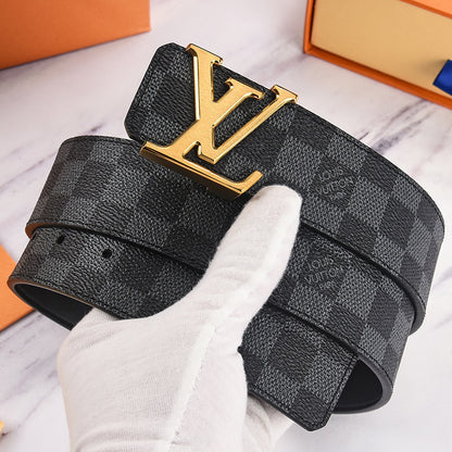 Louis Vuitton Initiales Leather Belt "Black-Gold"