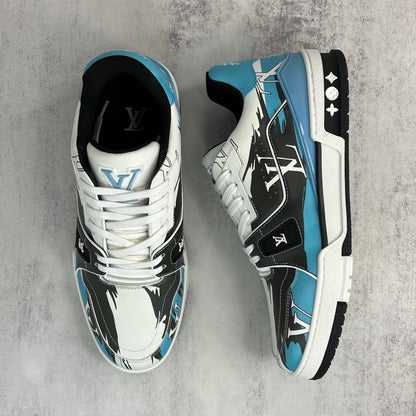 Louis Vuitton Trainers "Graphic Print White-Black-Blue"