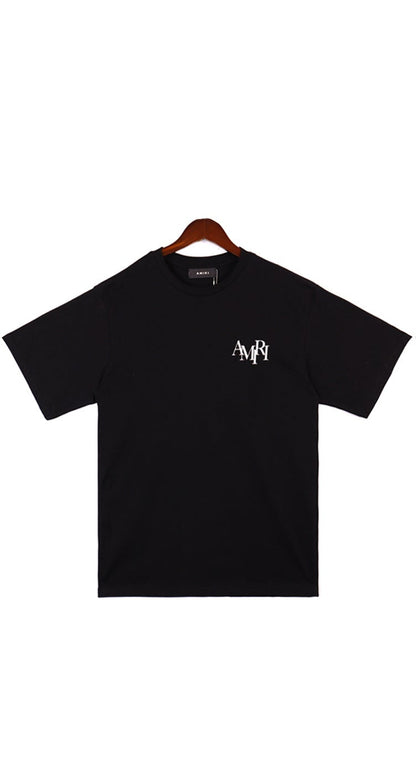 Amiri Staggered Logo T-Shirt "Black-White"