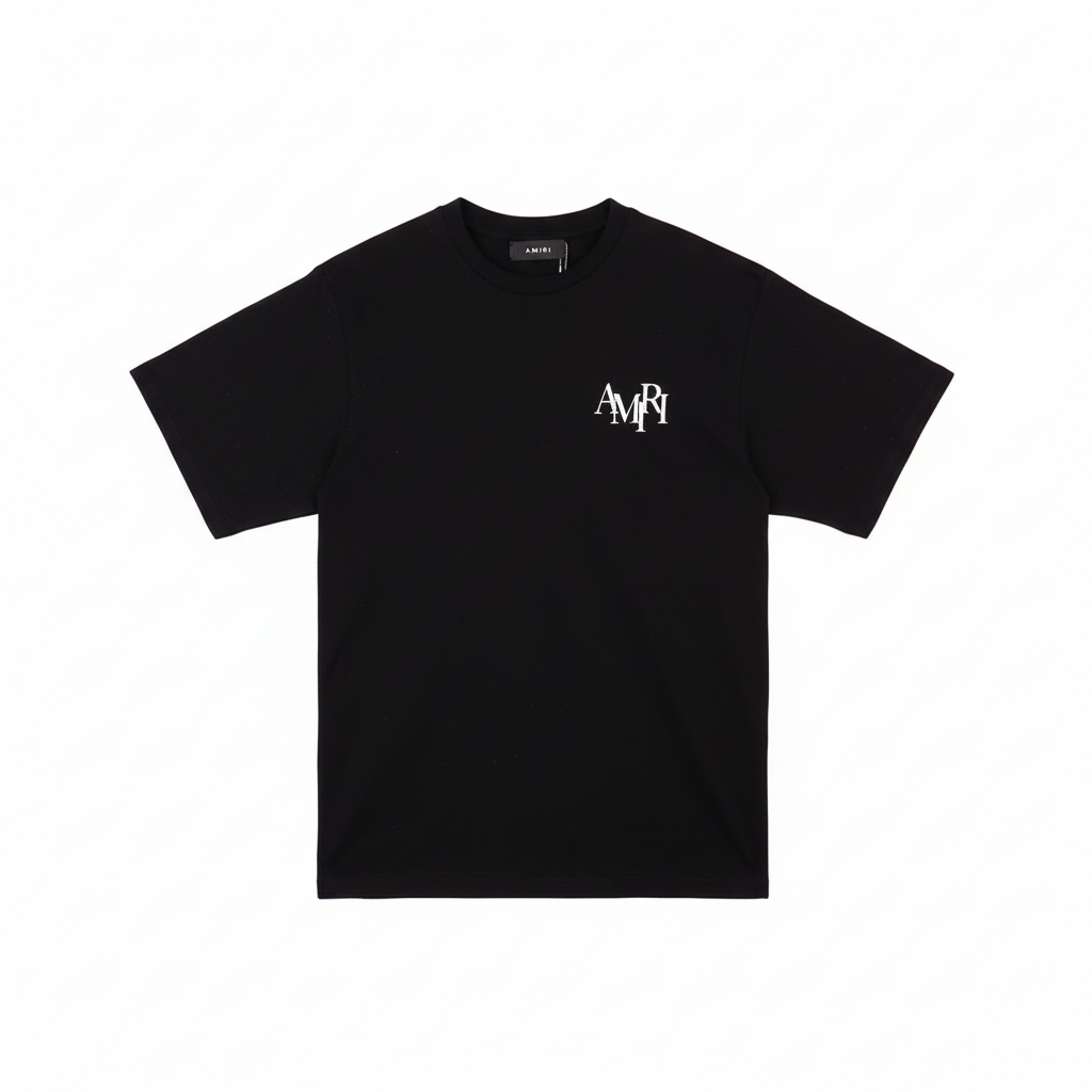 Amiri Staggered Logo T-Shirt "Black-White"