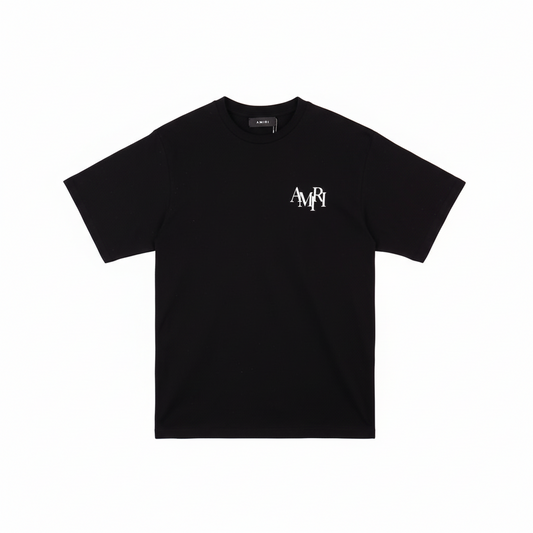Amiri Staggered Logo T-Shirt "Black-White"