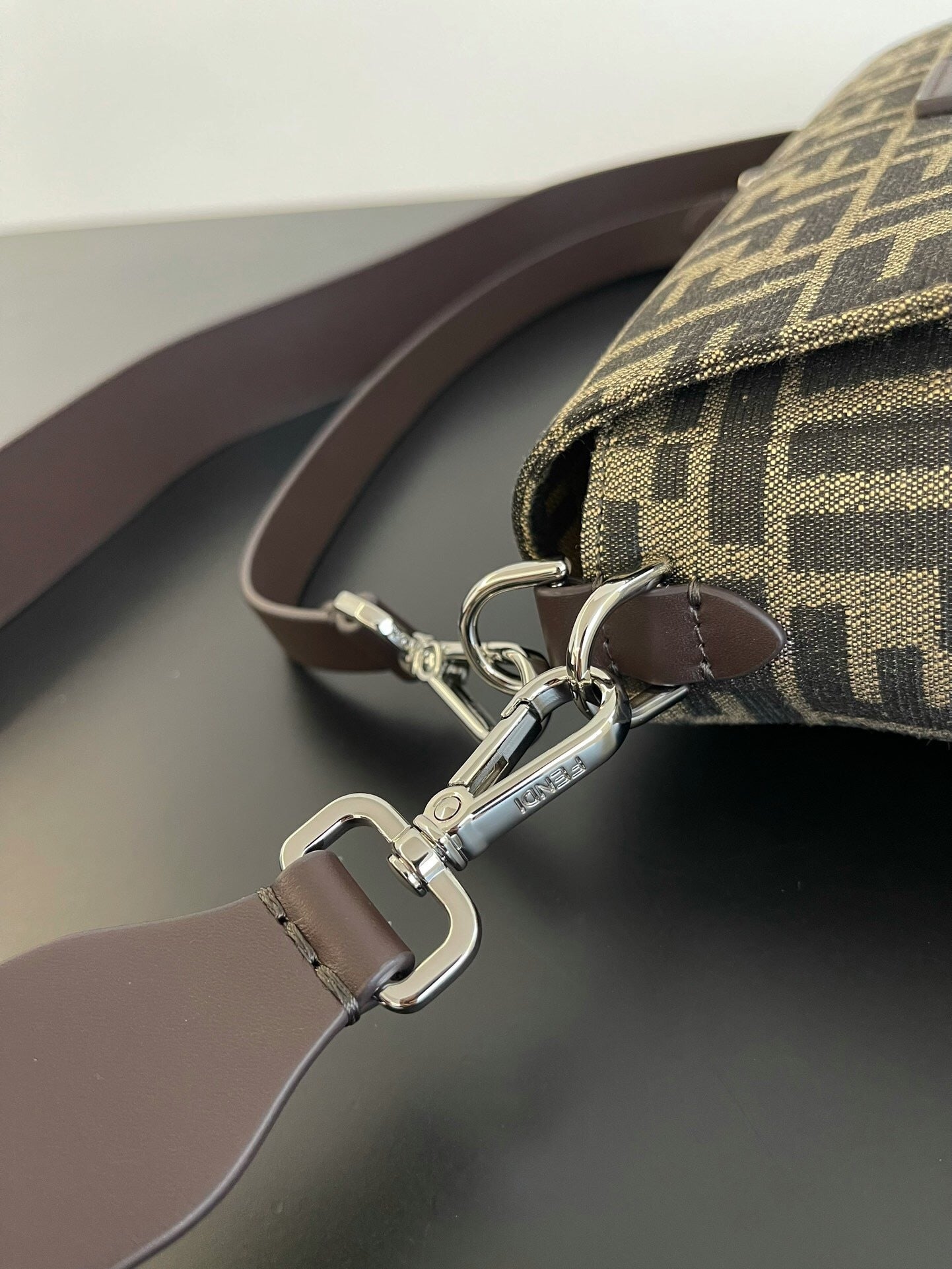 Fendi Baguette FF Jacquard Fabric Bag