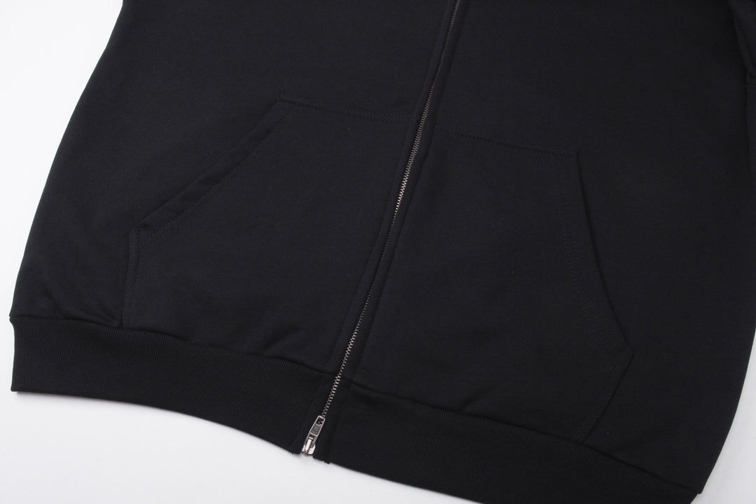 Balenciaga Round Backflip Zip-Up Hoodie "Black-White"