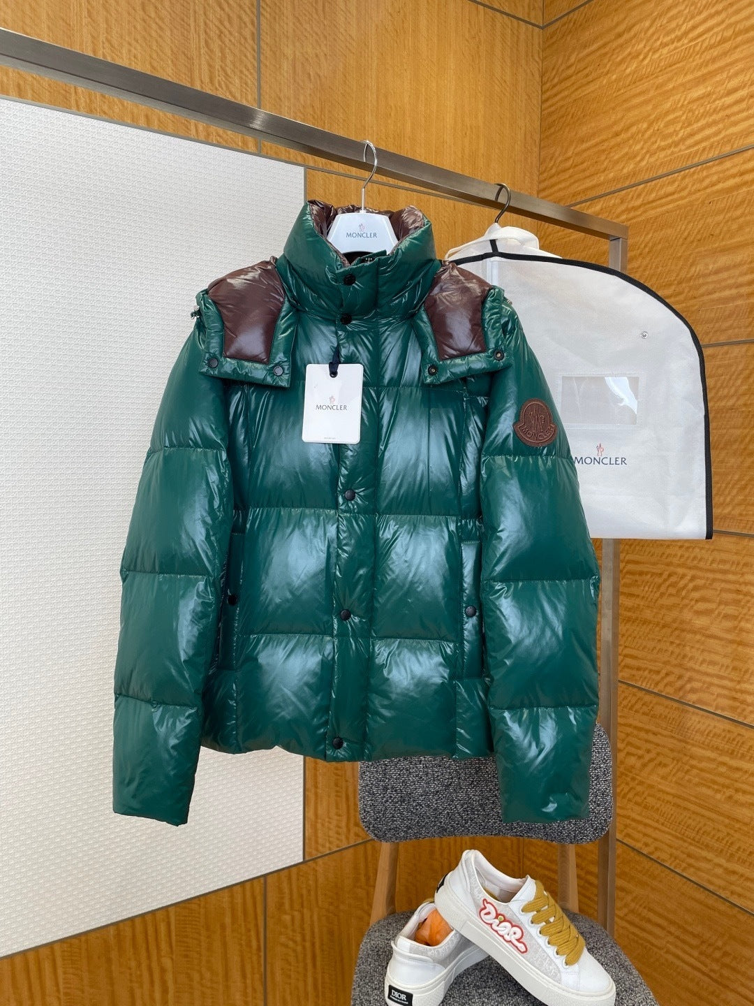 Moncler Parana Down Jacket "Emerald Green-Brown"