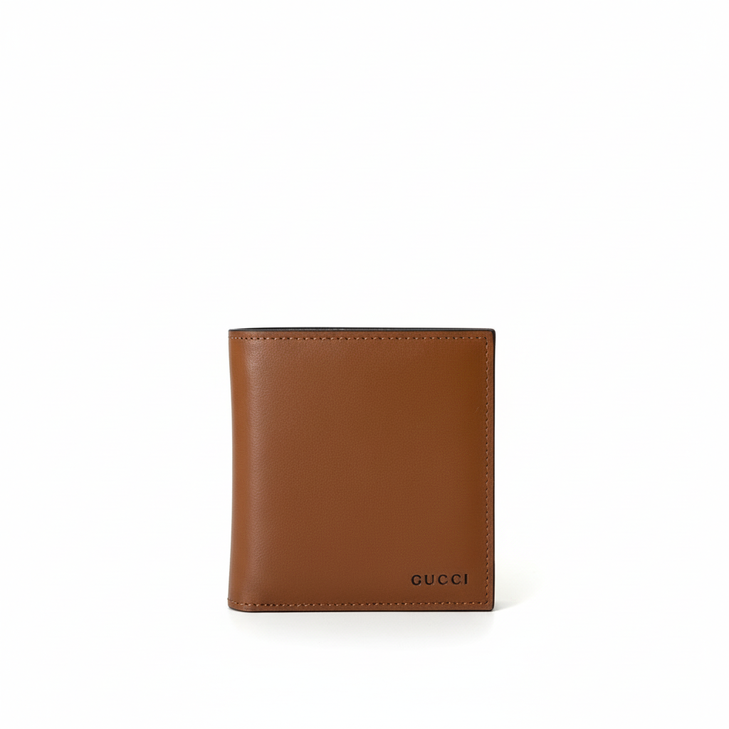 Gucci GG Emblem Bi-Fold Embossed Leather Wallet