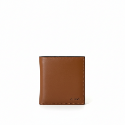 Gucci GG Emblem Bi-Fold Embossed Leather Wallet