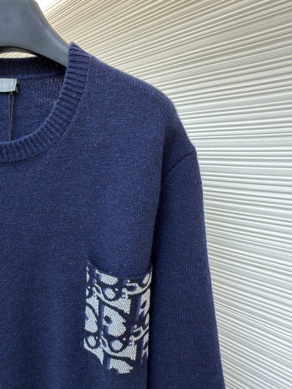 Dior Oblique Sweater "Navy Blue Cotton Jersey"