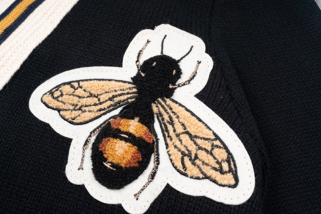 Gucci Bee V-Neck Sweater "Black"
