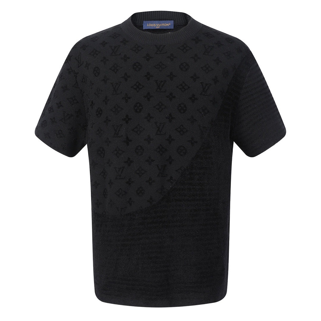 Louis Vuitton Graphic Jacquard Short-Sleeved Crewneck "Black"