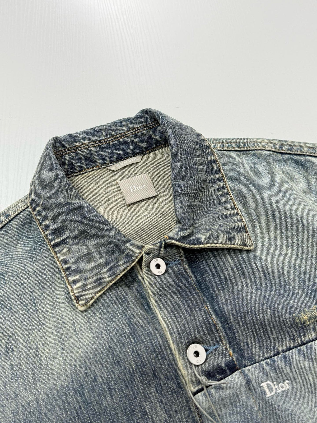 Dior Overshirt with Patchwork Effect "Blue Cotton Twill"