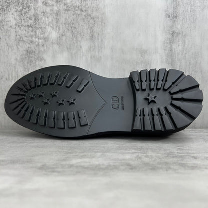 Dior Leather Derby Perforated Shoes "Black"