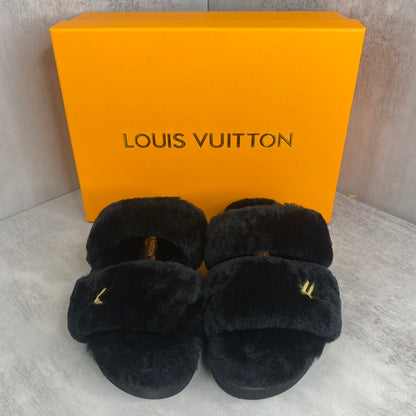 Louis Vuitton Fur Sandals "Black"