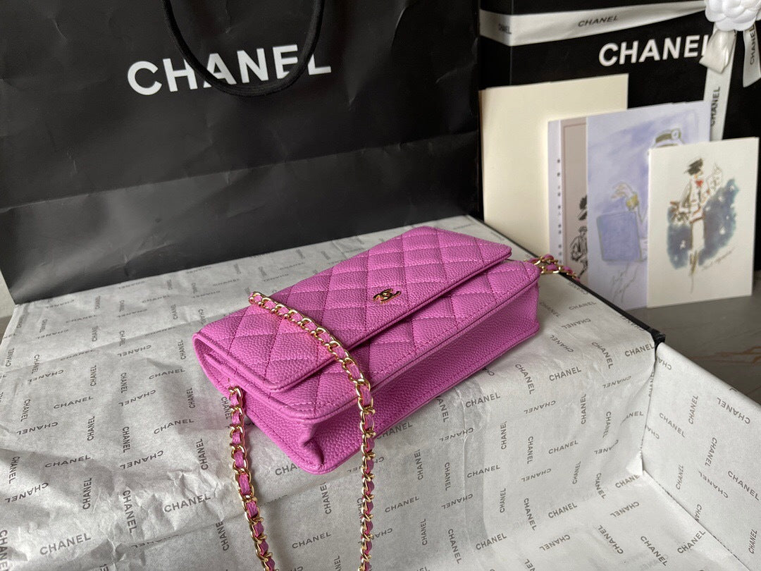 Chanel Quilted Caviar Leather Classic Wallet on Chain