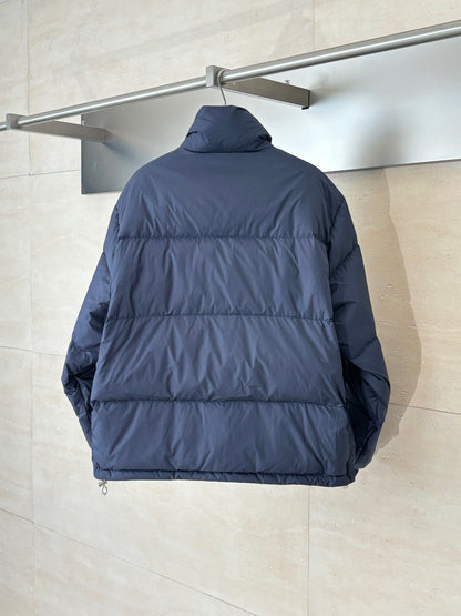 Miu Miu Reversible Technical Pongé Down Jacket "Beige/Blue"