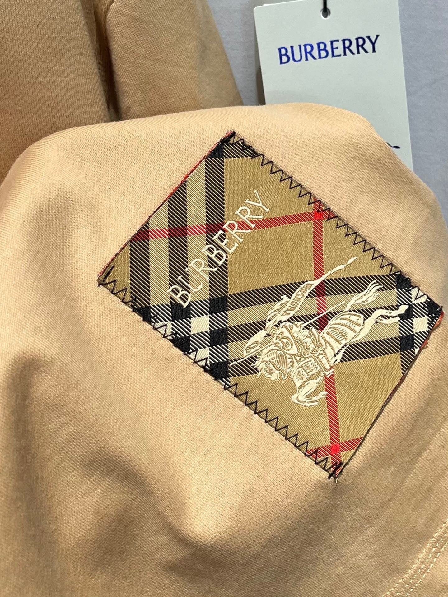 Burberry Check Label Cotton T-Shirt "Nutmeg"