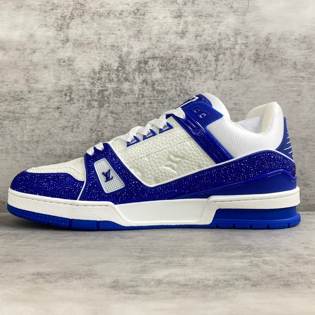 Louis Vuitton Trainers "Blue-White" Crystals