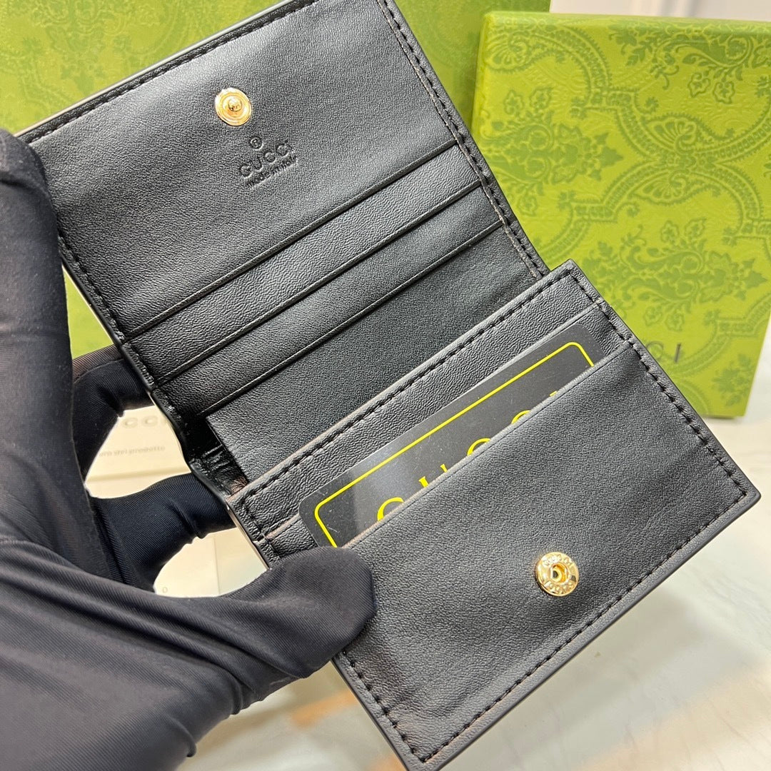 Gucci Wonka GG Monogram Embossed Card Case Wallet