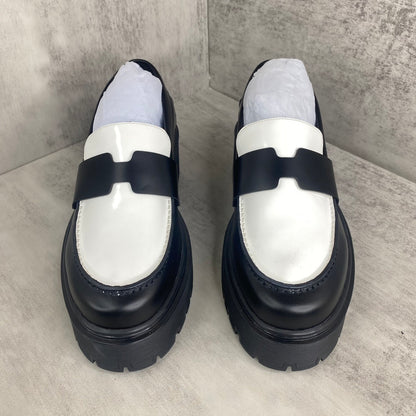 Hermes Leather Loafers "Black-White"