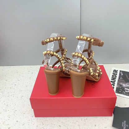 Valentino Rockstud Ankle Strap Sandal 90 mm "Beige"