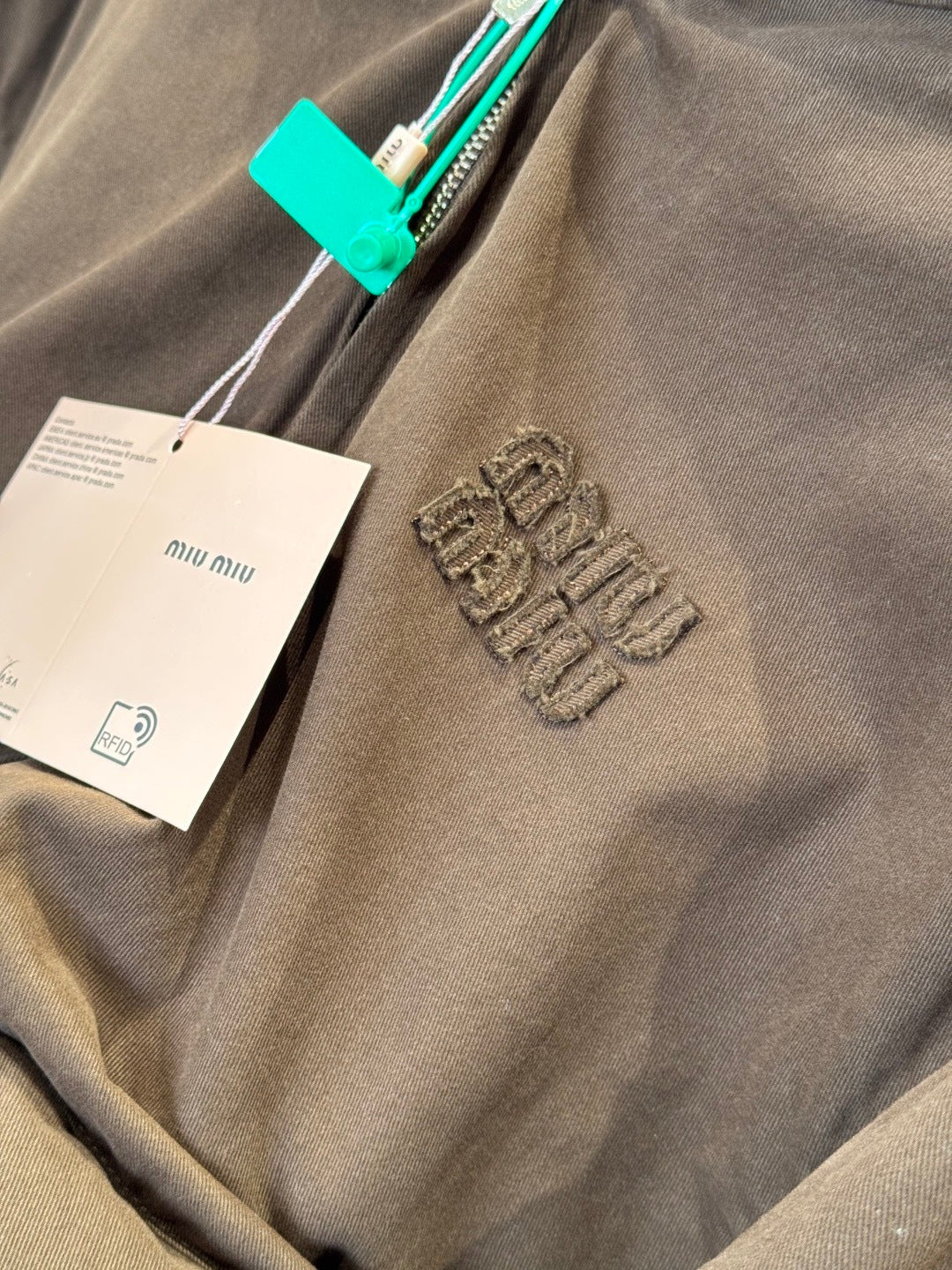 Miu Miu Denim Bomber Jacket "Brown"