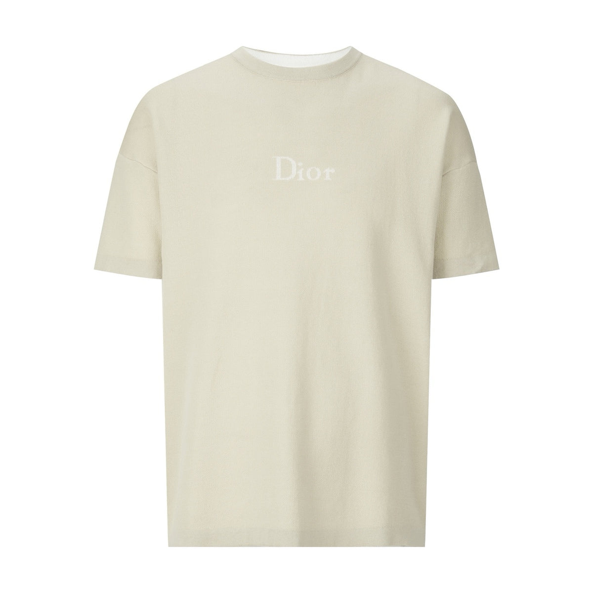 Dior T-shirt with Dior Signature "Beige Cotton Knit"
