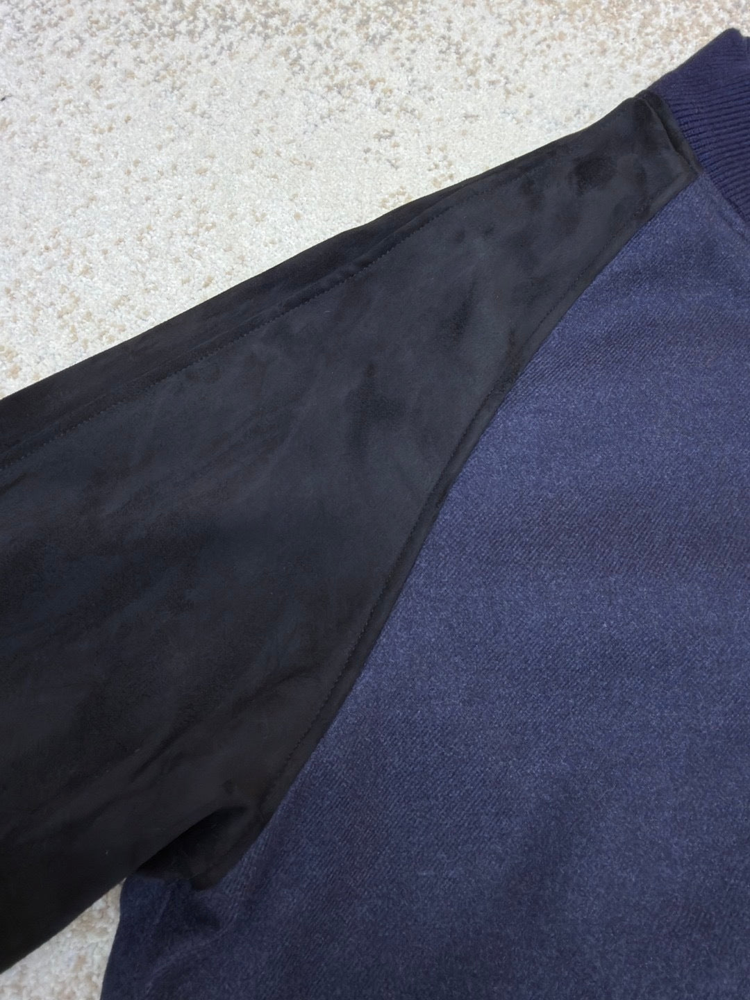 Dior Ribbon Varsity Jacket "Blue Lambskin Suede and Cotton"