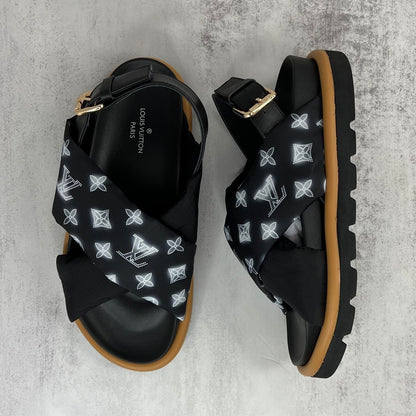 Louis Vuitton Sandals "Black-White-Brown"