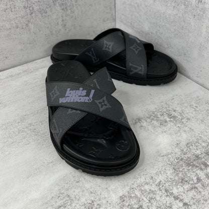 Louis Vuitton Slides "Black-Grey"