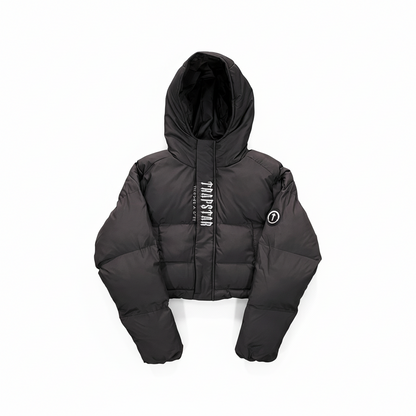 Trapstar Short Decoded Down Jacket "Black-White"