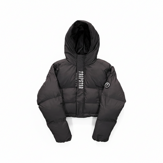 Trapstar Short Decoded Down Jacket "Black-White"