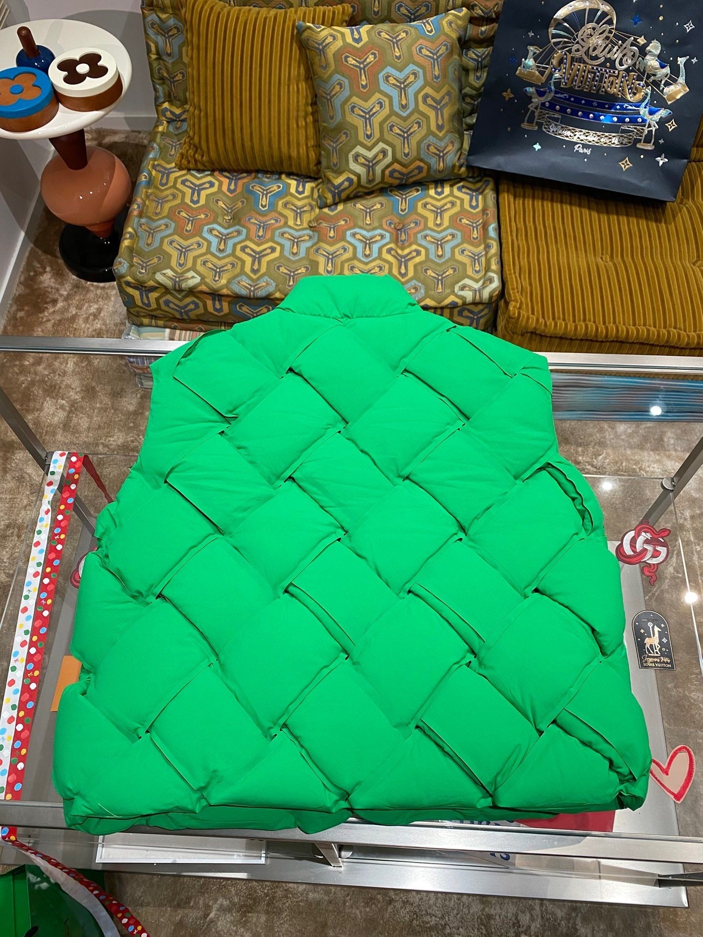 Bottega Veneta Intrecciato Padded Vest "Green"