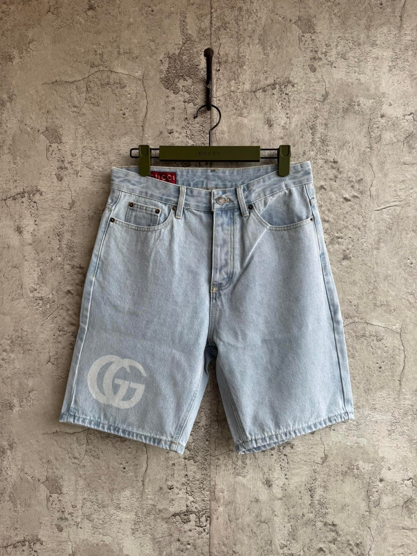 Gucci Lasered Denim Shorts