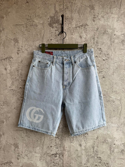 Gucci Lasered Denim Shorts
