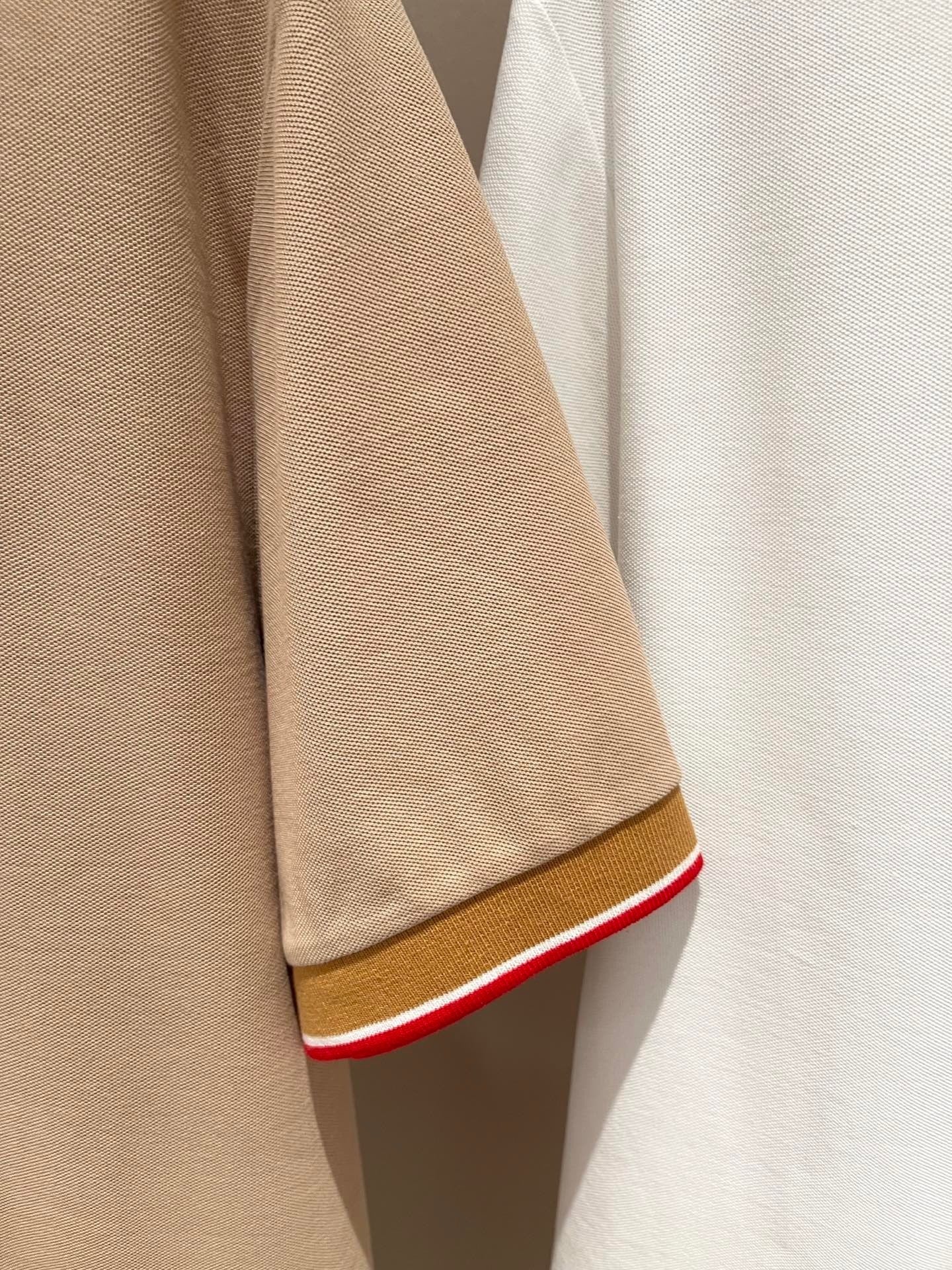 Burberry Logo Collar Cotton Polo Shirt "Flax Beige"