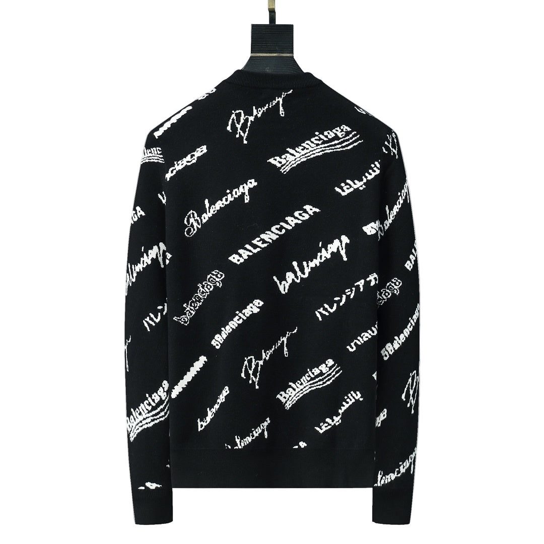 Balenciaga Logo Print Sweater "Black-White"