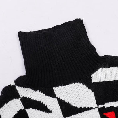 Louis Vuitton Distorted Damier Turtleneck Sweater "Black-White"