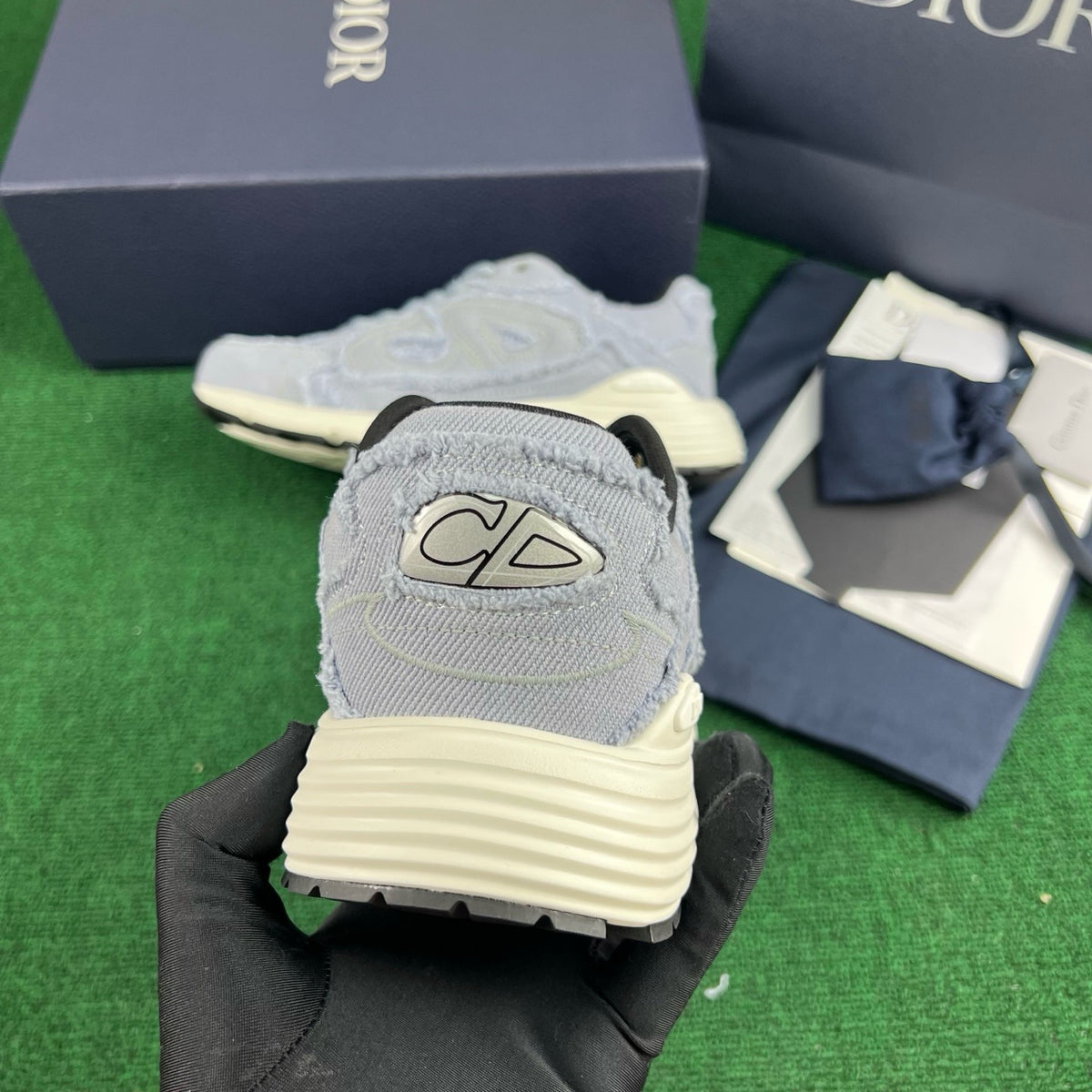 Dior B30 Countdown Sneaker "Blue Fringed Denim-Effect Stonewashed Canvas"
