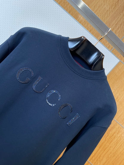 Gucci Cotton Jersey Sweatshirt with Embroidery "Navy Blue"