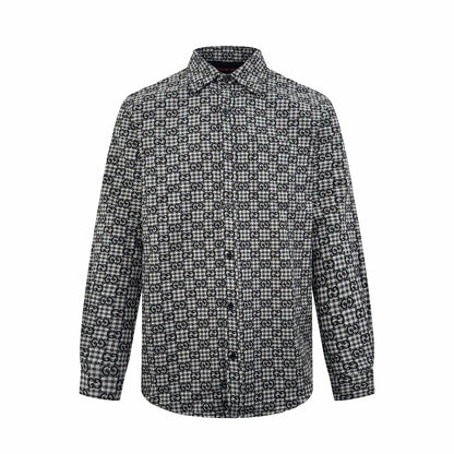Gucci GG Checked Wool and Cotton Shirt "Grey"