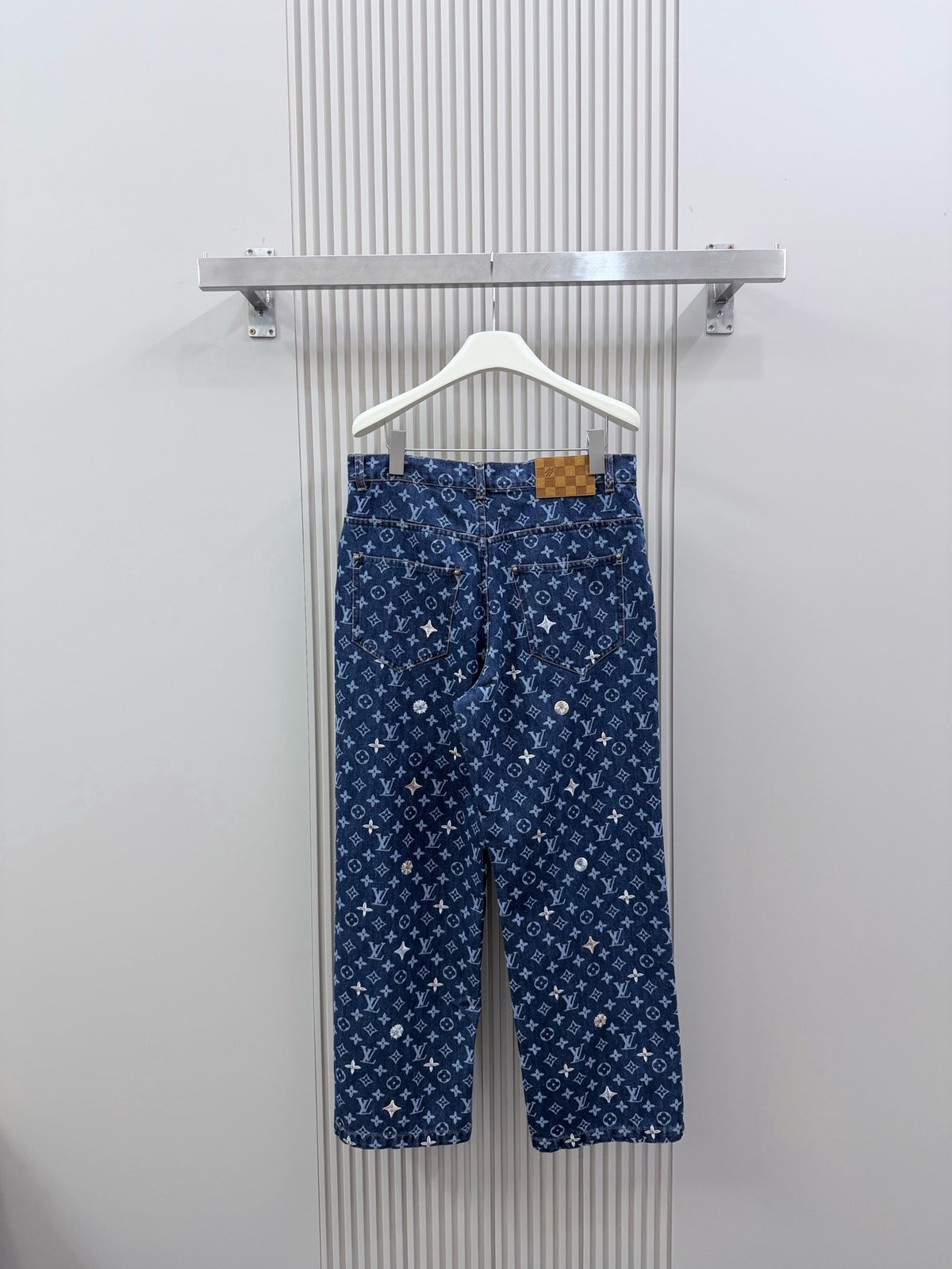 Louis Vuitton Monogram Embroidered Denim Skate Pants