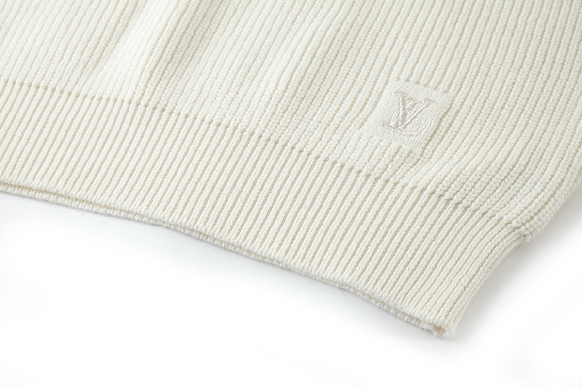Louis Vuitton Embroidered Signature Cashmere Crewneck "Milky White"