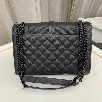 Saint Laurent Envlope Medium in Quilted Grain De Poudre Embossed Leather