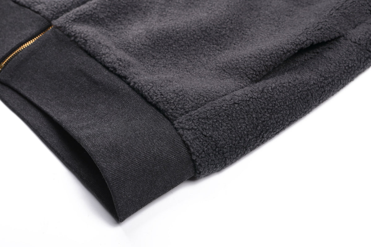 Louis Vuitton Fleece Jacket with Leather Patch "Grey"