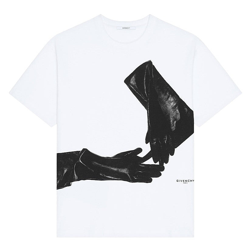 Givenchy T-Shirt Cotton with Surrealism Print "White"