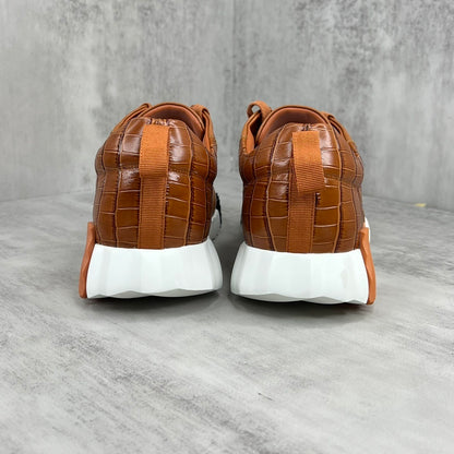 Hermes Bouncing Sneakers "Brown Crocodile Pattern"
